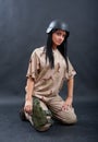 woman in military outfit