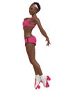 Sexy woman posing with roller skates Royalty Free Stock Photo