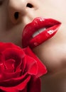 Woman Red Lips