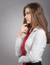 Woman with Red Tie Royalty Free Stock Photo