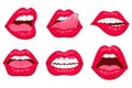 Woman red lips Royalty Free Stock Photo