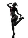 woman in schoolgirl costume portrait silhouette