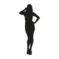 woman silhouette isolated vector black on white