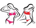 woman silhouettes, underwear