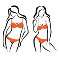 woman silhouettes, underwear