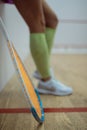 Sexy woman with tennis racket in squash Royalty Free Stock Photo