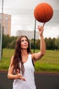 Woman Throw Basketball