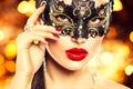 woman wearing carnival mask Royalty Free Stock Photo