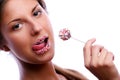 women with lollipop Royalty Free Stock Photo