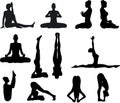 Yoga Silouettes Royalty Free Stock Photo