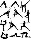 Yoga Silouettes Royalty Free Stock Photo