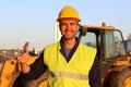 young construction worker giving a thumbs up Royalty Free Stock Photo