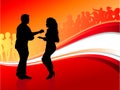 young couple dancing on summer party background Royalty Free Stock Photo