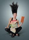 young woman reading a book, concept of fantasy