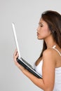 Young Woman Viewing Laptop