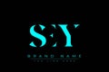 SEY abstract letter logo design Royalty Free Stock Photo