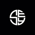 SEY logo SEY icon SEY monogram SEY letter minimalist Circle flat Unique modern abstract logo design Royalty Free Stock Photo