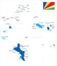 Seychelle Map - Info Graphic Vector Illustration Royalty Free Stock Photo