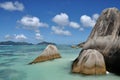 Seychelles anse source d`argent rock and sea Royalty Free Stock Photo