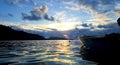 Seychelles Fishing Boat in beautiful Sunset