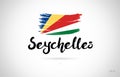 seychelles country flag concept with grunge design icon logo