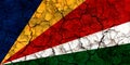 seychelles country flag painted on a cracked grungy wall