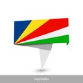 Seychelles Country flag. Paper origami banner