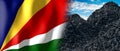 Seychelles - country flag and pile of coal