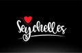 Seychelles country text typography logo icon design on black background