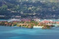 Seychelles Eden Island beach MahÃÂ© Mahe vacation paradise ocean aerial photo view Royalty Free Stock Photo