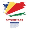 Seychelles Flag with Brush Strokes. Independence Day