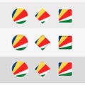 Seychelles flag icons set, vector flag of Seychelles