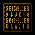 Seychelles Glacis Gold Typography Design Royalty Free Stock Photo