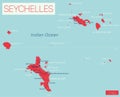 Seychelles islands detailed editable map