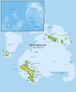 Seychelles islands highly detailed physical map