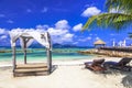 Seychelles islands. La Digue vacation Royalty Free Stock Photo