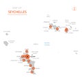 Seychelles map with administrative divisions.
