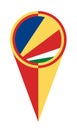 Seychelles Map Pointer Location Flag