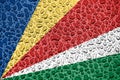 Seychelles national flag made of water drops. Background forecast season concept