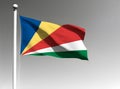 Seychelles national flag waving on gray background