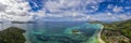 Praslin island seychelles paradise beach aerial drone panorama landscape anse volbert Royalty Free Stock Photo