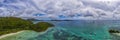 Praslin island seychelles paradise beach aerial drone panorama landscape anse volbert Royalty Free Stock Photo