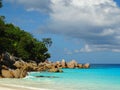 Seychelles, Praslin island, Anse Georgette beach Royalty Free Stock Photo