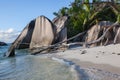 Source d`argent beach Seychelles low tide Royalty Free Stock Photo