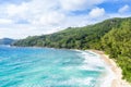 Seychelles Takamaka beach Mahe island landscape scenery nature vacation ocean drone view aerial photo