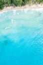 Seychelles Takamaka beach MahÃÂ© Mahe portrait format vacation ocean drone view aerial photo copyspace
