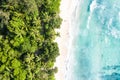 Seychelles Takamaka beach sea waves vacation ocean drone view aerial photo