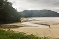 Beach at the tropical islands of the Seychelles