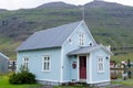 Seydisfjordur decorated house close up, Iceland landmark