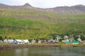 Seydisfjordur decorated house close up, Iceland landmark